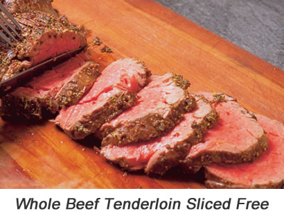 Whole Beef Tenderloin Sliced Free